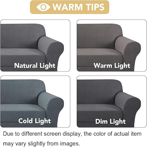 Miniatura 7 de H.VERSAILTEX - Fundas elásticas para sofá - 2 piezas para sofá de tres plazas - Fundas de sofá - Fundas para muebles (funda base y funda para