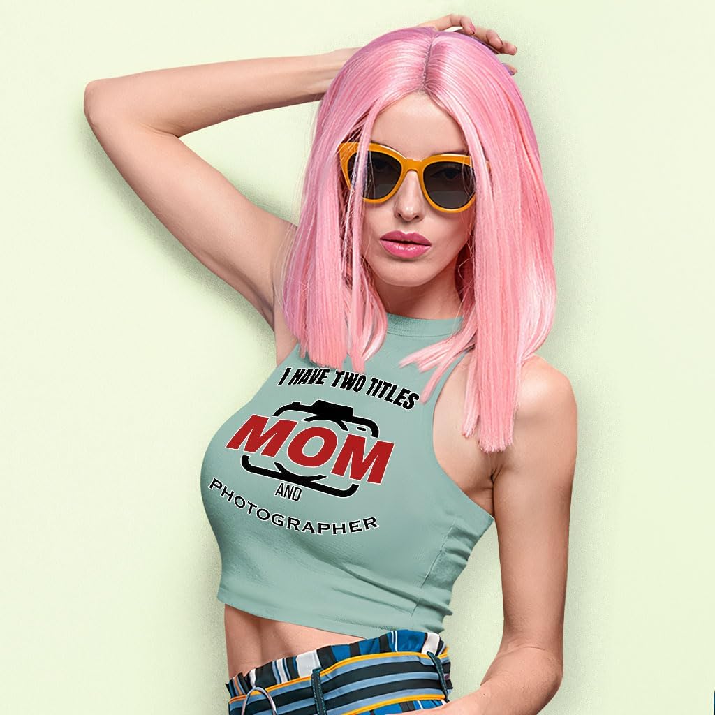 Mom and Photographer Racerback Cropped Tank - Art Women's Tank - Funny Tank Top