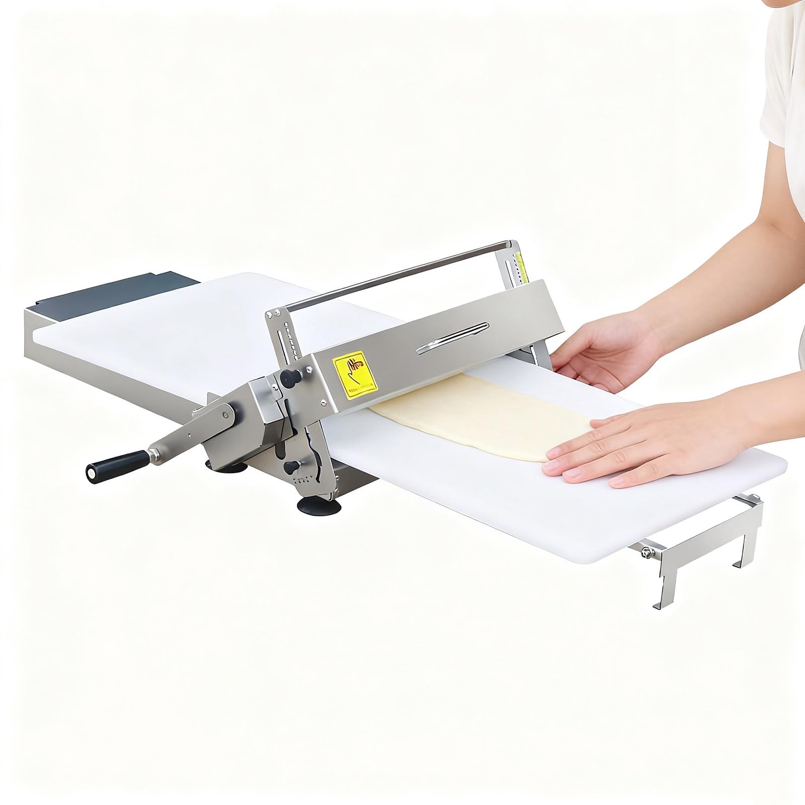 Laminoir à pâte à Croissants, laminoir à pâte Professionnel, épaisseur de la Machine à pâte réglable, Acier Inoxydable, laminoir à pâte à Pizza fondante pour Croissants de Table A