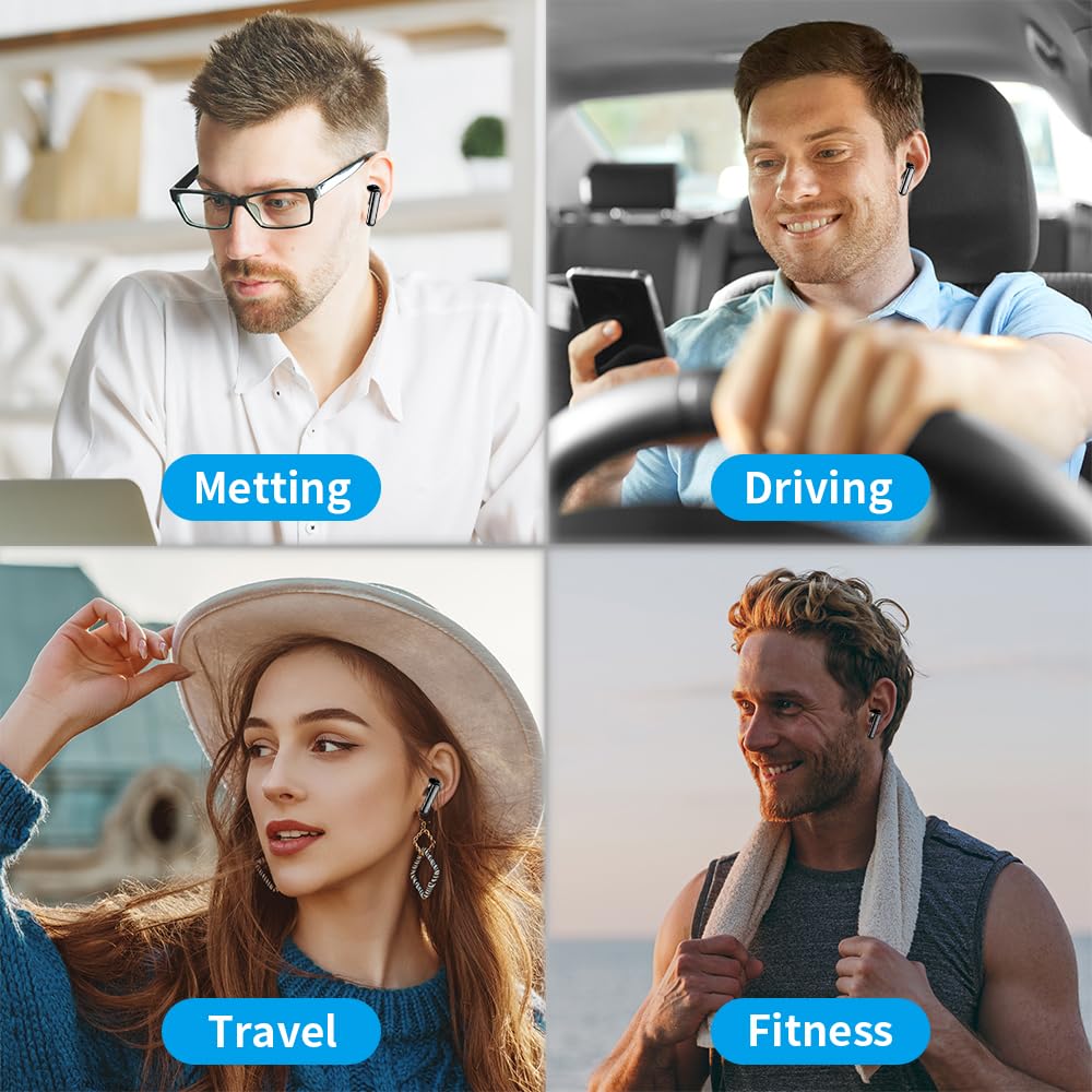 Btootos Auriculares Inalámbricos, Bluetooth 5.4 con HD Micrófono HiFi Estéreo Pantalla LED, Reducción de Ruido, 14.2 mm Controlador dinámico, IP7 Impermeable 40H Cascos Inalambricos