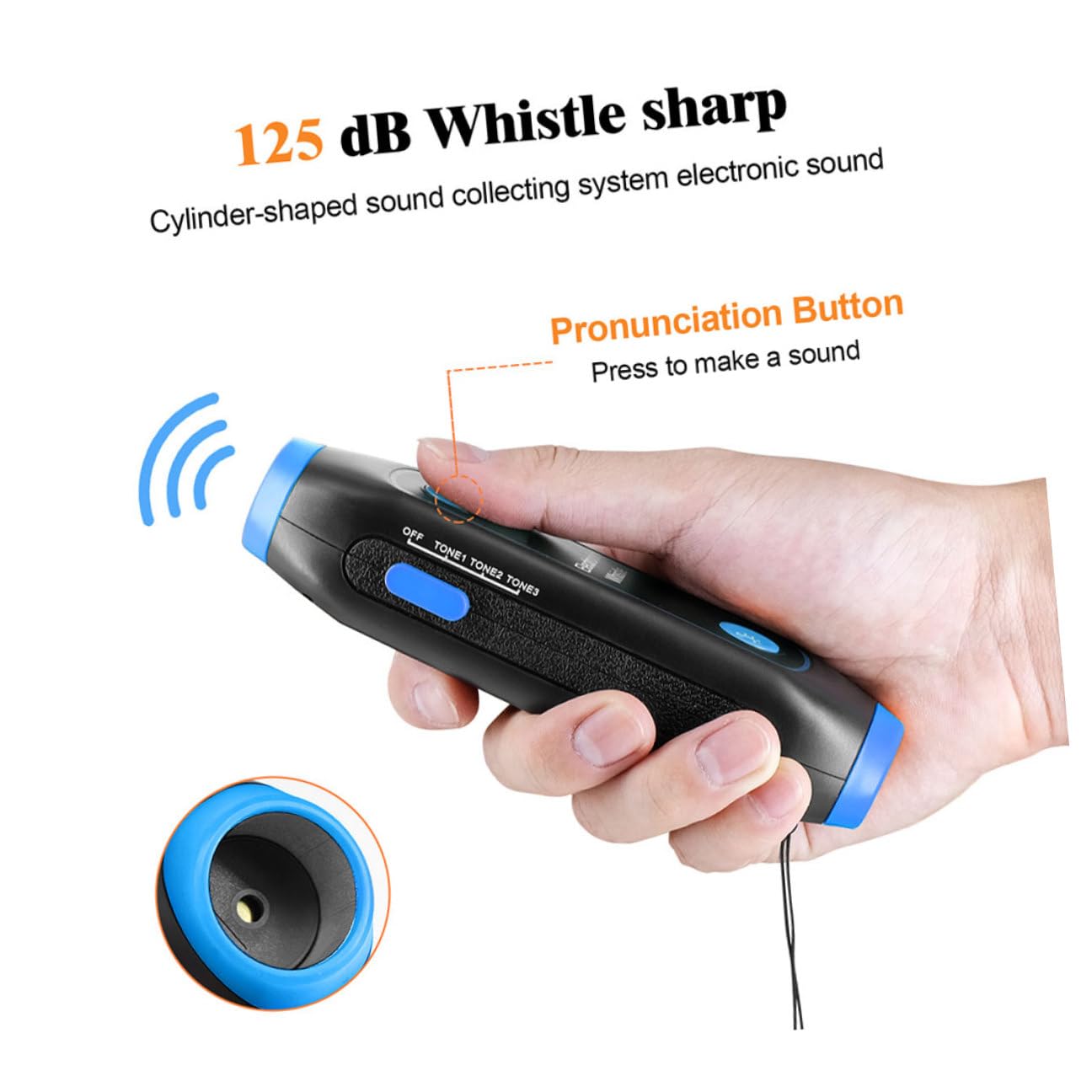 CHILDWEET Sifflet Électronique Main avec Lampe LED Sos et Torche Sifflet de Secours Portable pour Arbitres Entraîneurs et Activités Sportives Camping et Sécurité Extérieur Bleu sans Piles