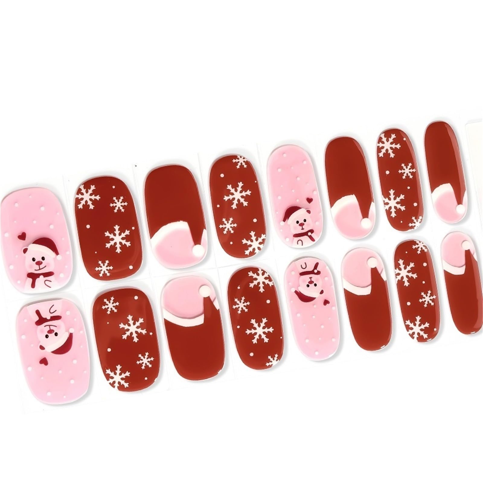 Nail Stickers - Long-Lasting Colorful Nail Strips | Full Cover Decal Manicure Patches - 16 Tips(22)