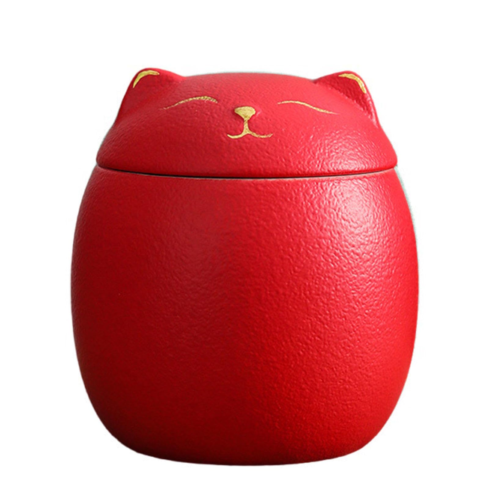 GPDNBIEU Ceramic urns, for Cat Dog Ashes Human, Decorative Keepsake Urn, Miniature Memorial Funeral for Sharing(Red,Small)