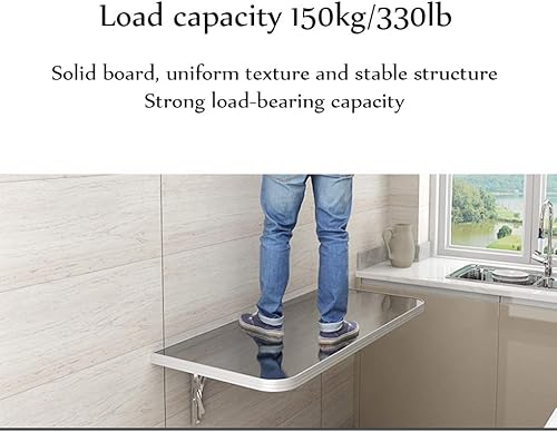 Miniatura 5 de Escritorios plegables plegables para montar en la pared, mesa de comedor de acero inoxidable, estación de trabajo, escritorio flotante para espacios