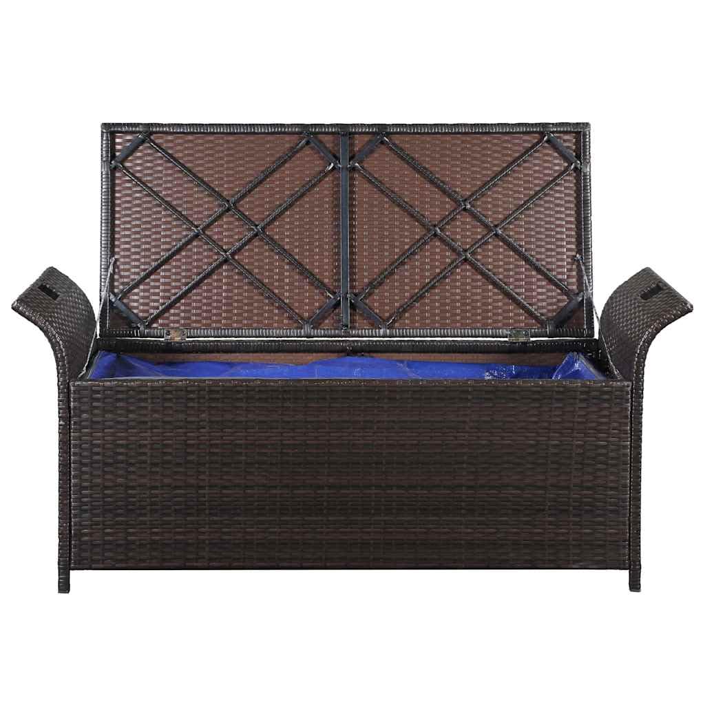vidaXL Gartenbank Poly Rattan Bank Sitzbank Auflagenbox Kissenbox Gartentruhe