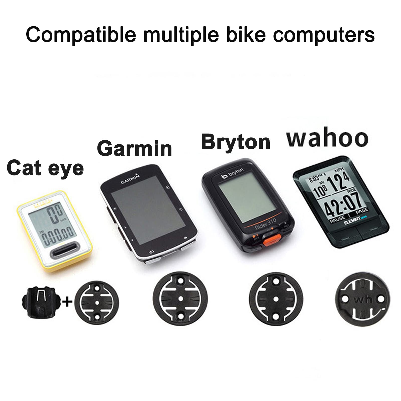 Soporte Ordenador Bicicleta, Compatible para Garmin Edge, Wahoo Elemnt, Bryton, Cat Eye Soporte Ordenador MTB Manillares Potencia (Ángulo Ajustable)