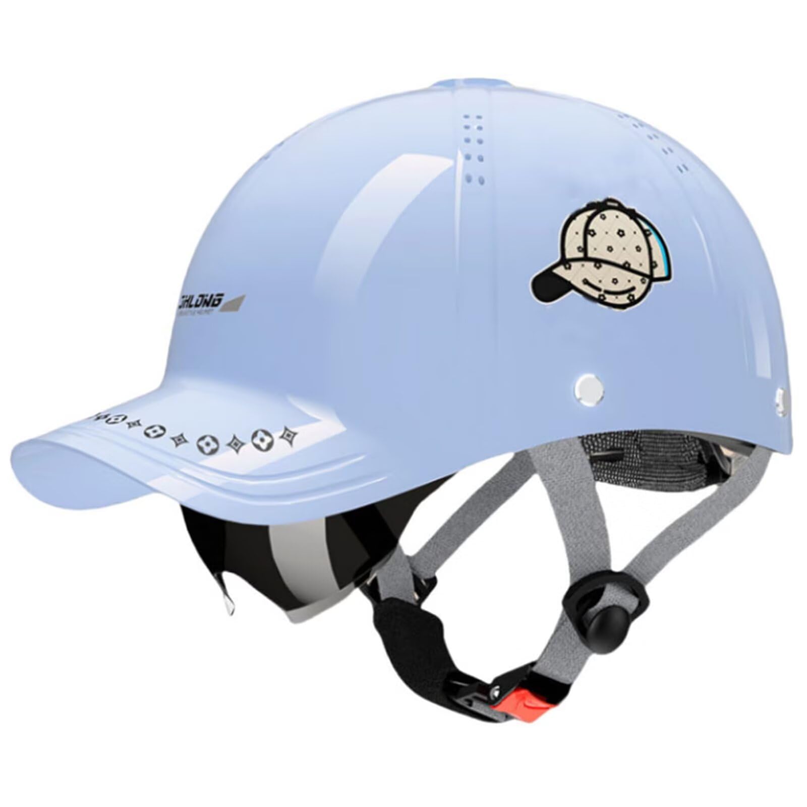 FVCNGP Retro Novelty Cool Half Helmets, Vintage German Baseball Cap Motorcycle Open Face Helmet, for Adult Women Men Bike Cruiser Chopper Moped