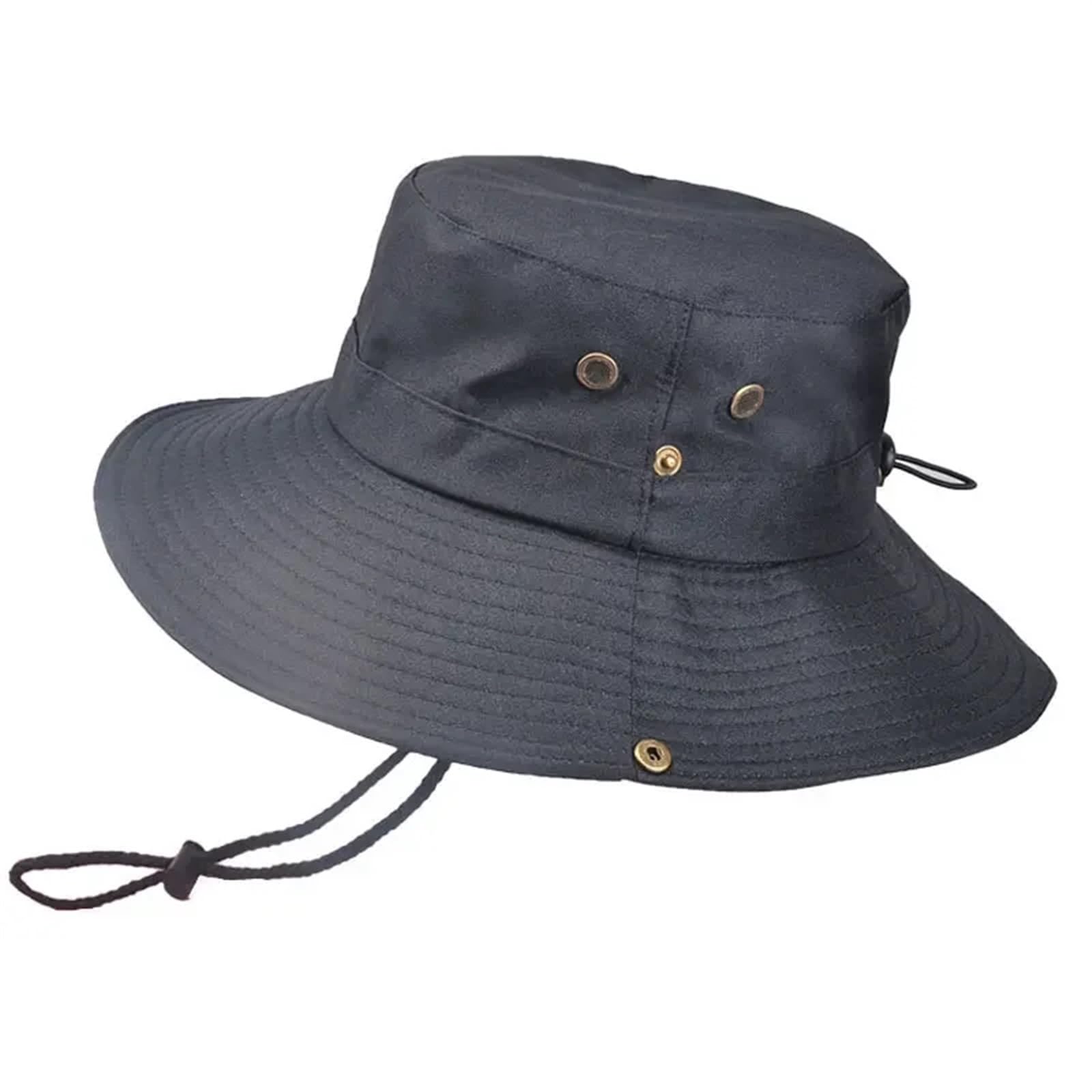 cappello pescatore uomo Cappello da pescatore for uomo Estate Pesca all'aperto Escursionismo Parasole Cappello da sole Cappello da pescatore Cappello da uomo pieghevole con protezione UV(Black)
