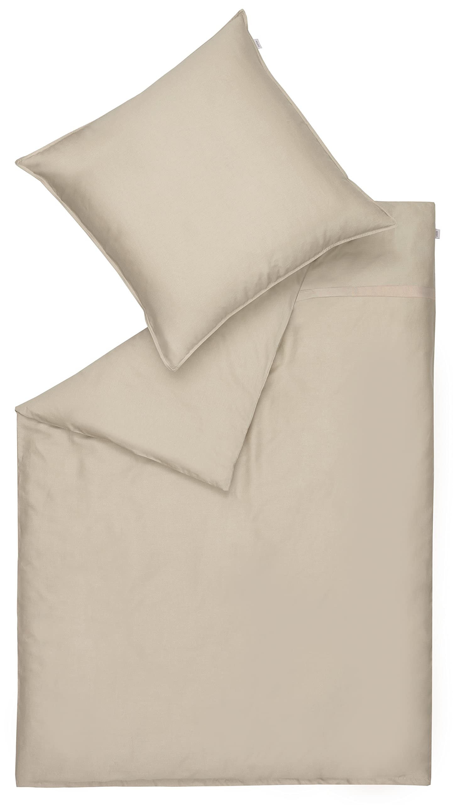 Ropa de cama Pure 135 x 200 arena – Ropa de cama de algodón – Juego de ropa de cama con funda de almohada de 2 piezas – Funda de almohada de 80 x