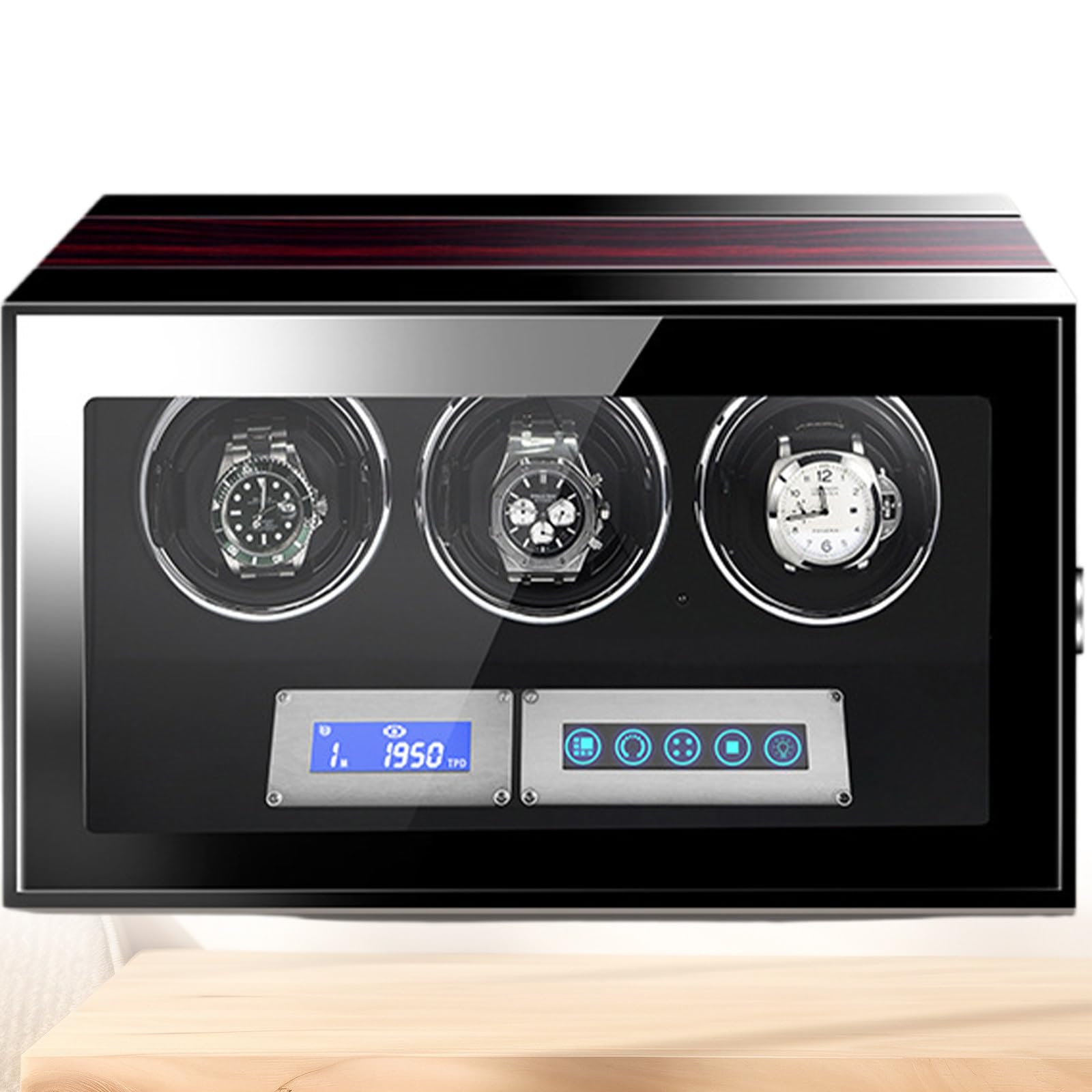 Caja de rotación para relojes automáticos con caja de visualización de madera