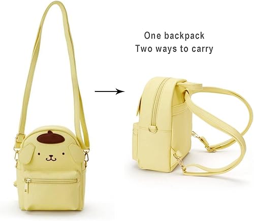 Miniatura 2 de kejinsge Mini mochila de anime de dibujos animados lindo PU bolsos de hombro Cosplay bolso para niñas, Amarillo, Classic