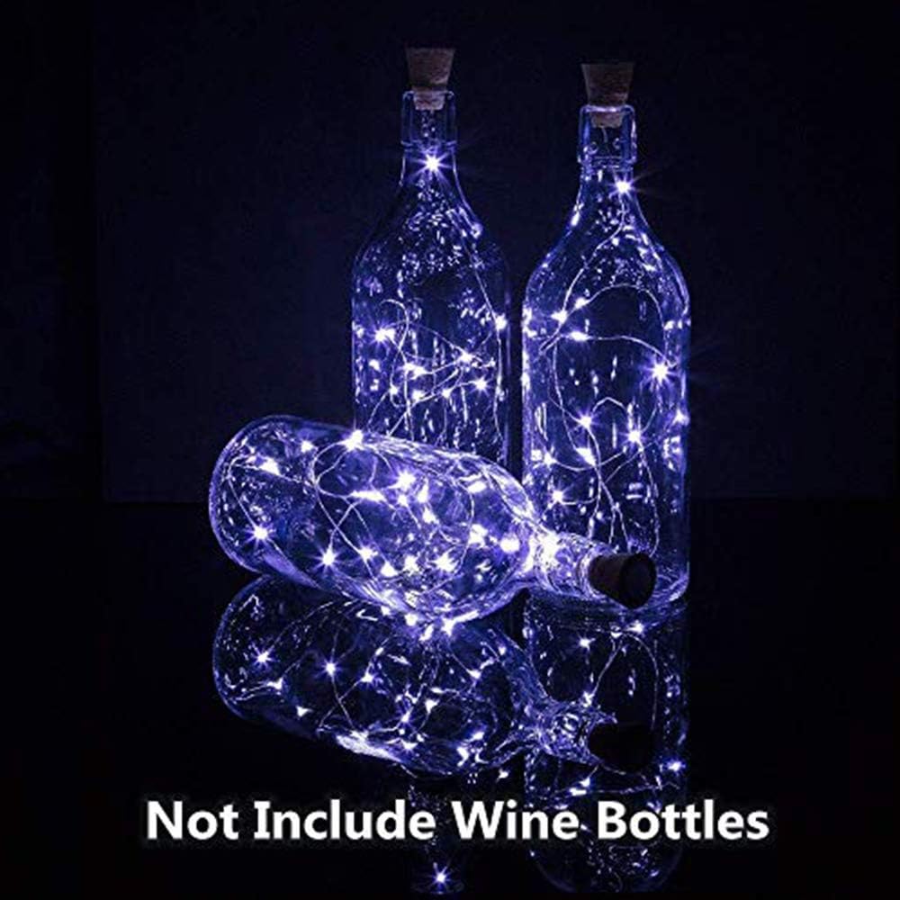Wine Bottle Lights with Cork, 10 Pack Fairy Lights Battery Operated LED Cork Shape Copper Wire Fairy Mini String Lights for Bedroom DIY Party Wedding Gift Decor Cool White (Bottle not Included)