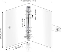 Vista 3 de Zonon Carpeta transparente A6 transparente de PVC suave de 6 anillas, carpeta de presupuesto recargable, cubierta protectora de cierre de botón a
