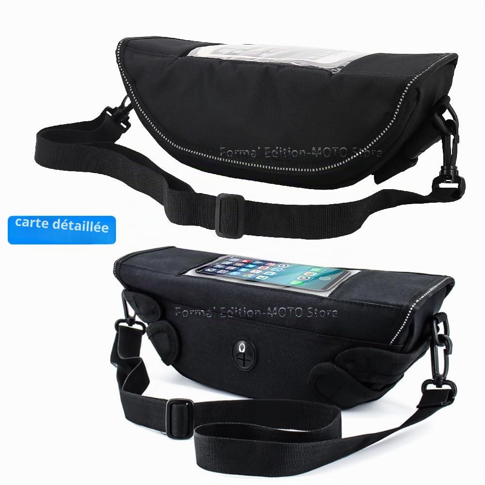 Sac de guidon pour XL750 Transalp 2023- XL650 XL 750 650 Sac de navigation pour volant de moto, sac de téléphone étanche portable (A)