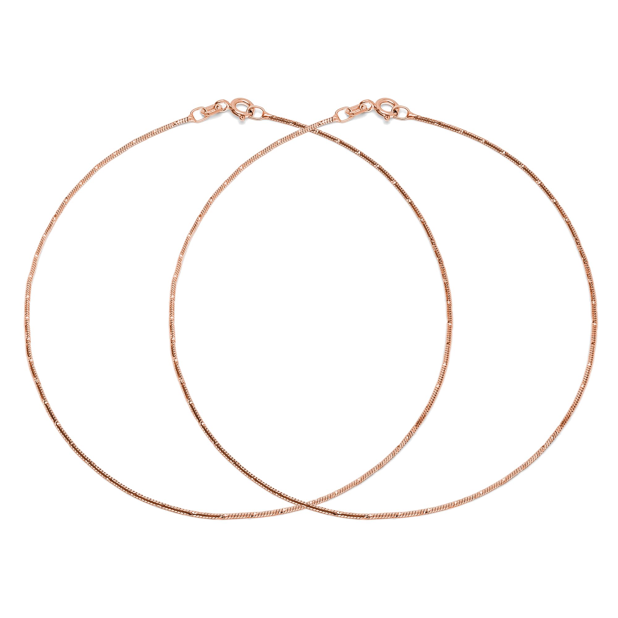 zavya 925 Sterling Silver Modest Minimal Rose Gold Plating Chain Anklet (Pair) | | Gift for Women & Girls | With Certificate of Authenticity & 925 Stamp-picture-9