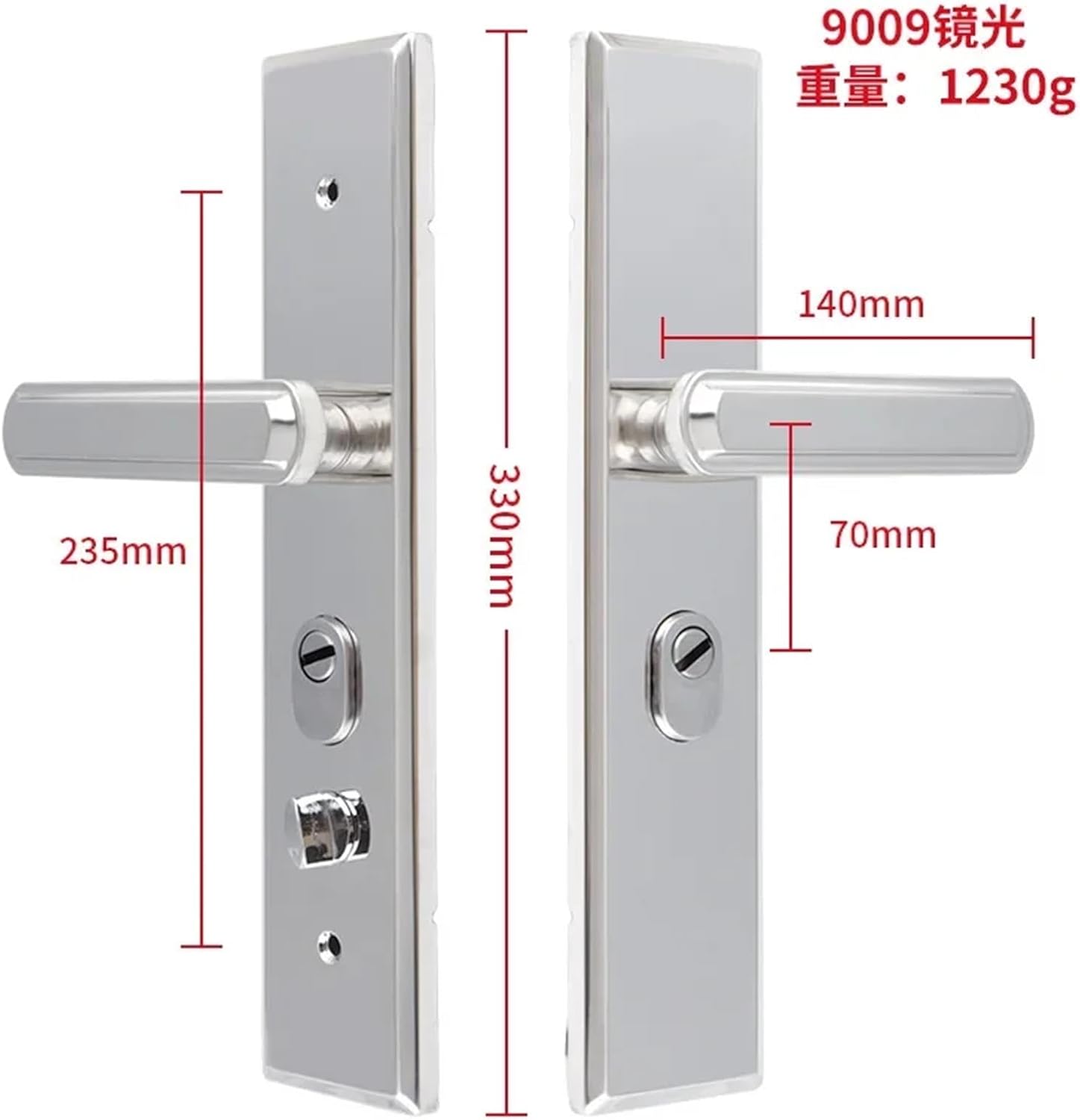 304 Stainless Steel Antique Red Door Handle with Panel 1Pcs(Door Lock Panel C)