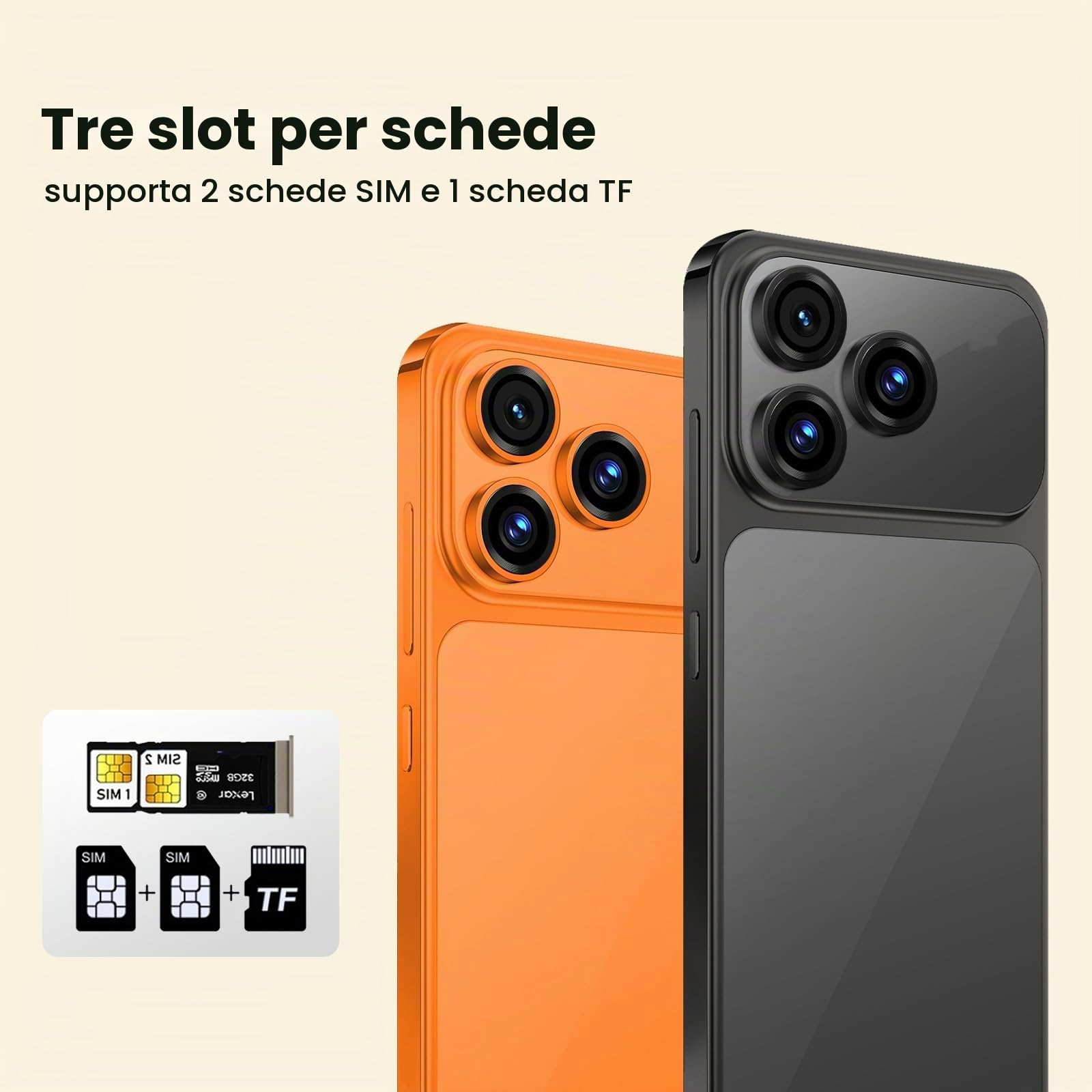 Sblocca telefono cellulare, schermo da 5,0 pollici, 2 GB RAM + 16 GB ROM/TF 128 GB, doppia fotocamera, supporta 4G LTE FDD TDD, doppia SIM card adatta per principianti. (oro)