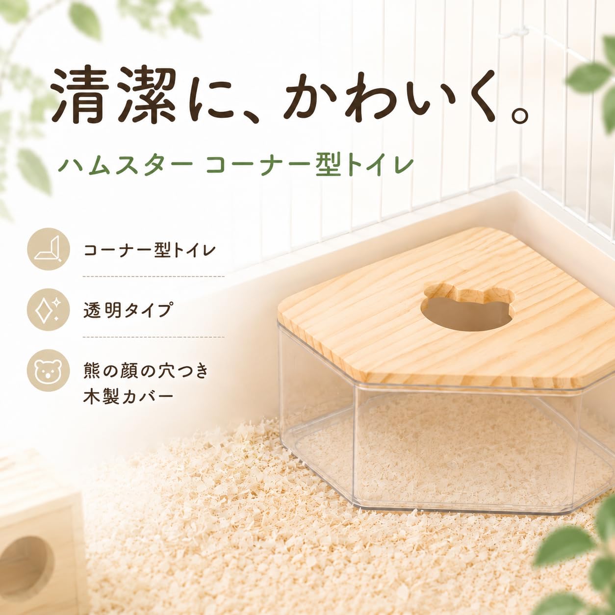 Amazon | Asdays ハムスター トイレ クリア コーナー型 多機能 脱臭