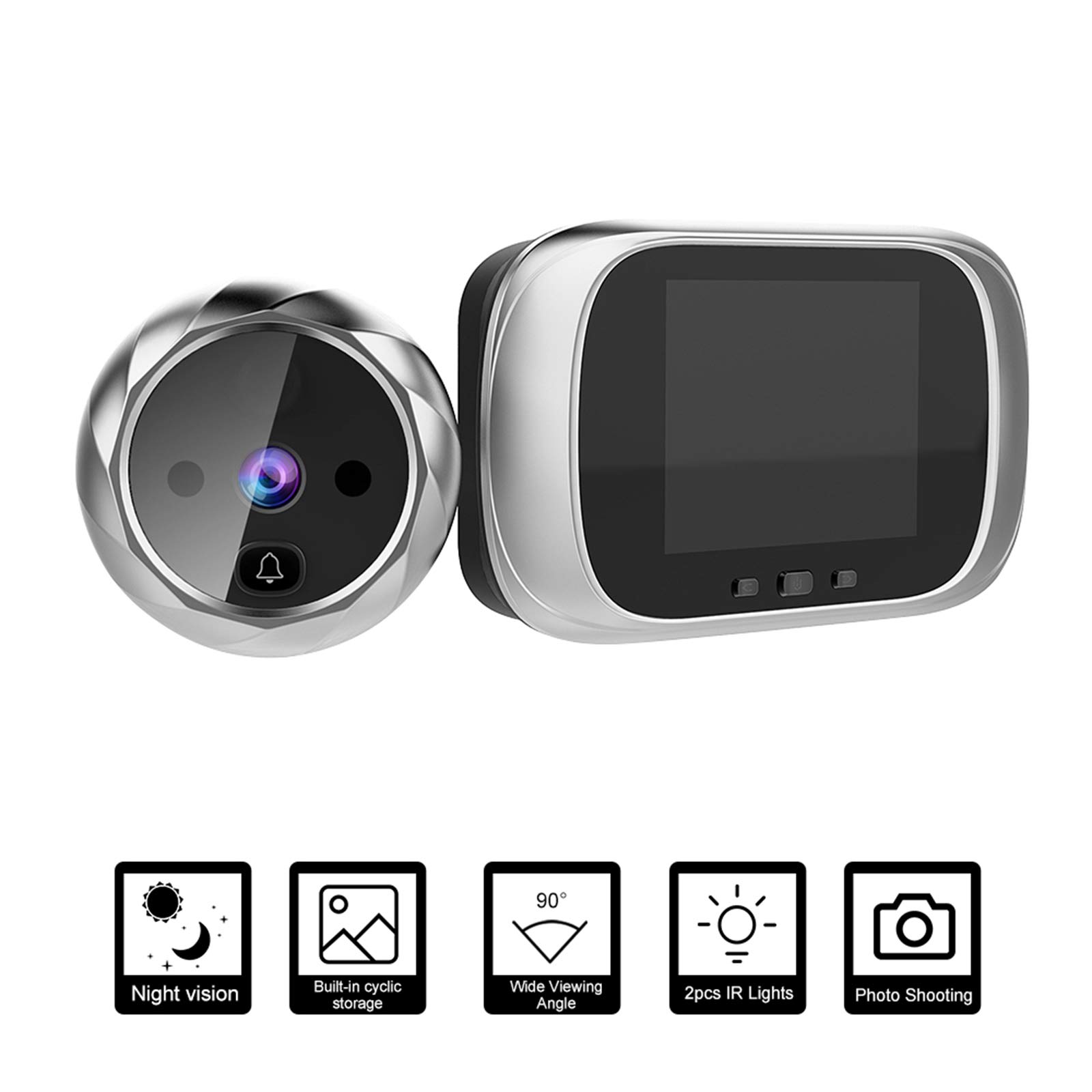Campanello senza fili da esterno il display da 2,8 Video Doorbell Videocitofono Campanello campanello senza fili