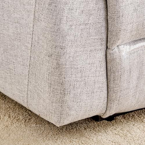 Image of Home Centre | Artise 3-Seater Fabric Recliner | Recliner Sofa for Living Room | Solid Wood | Grey | 1 Year Warranty