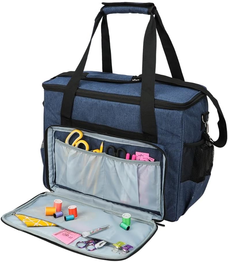 Large Capacity Sewing Machine Storage Bags Tote Multi-Functional Portable Travel Home Organizer Accessories (Color : Blue, Size : 45 * 35 * 24cm) (Blue 45 * 35 * 24cm)