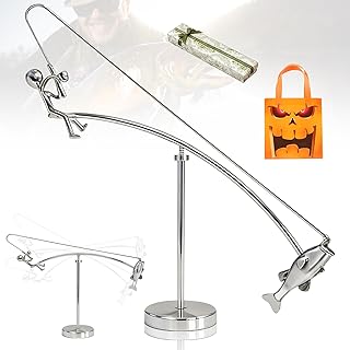 Fisherman Balancing Sculpture - Kinetic Fishing Sculpture with Perpetual...