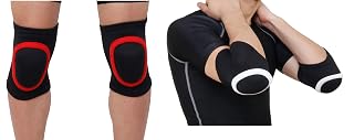 WMX Sports Knee & Elbow Pad for Kids with Cushioned Protection | KneePad for Football, Skating & Training and Outdoor Sports Use (RED & WHITE COMBO, Kids)