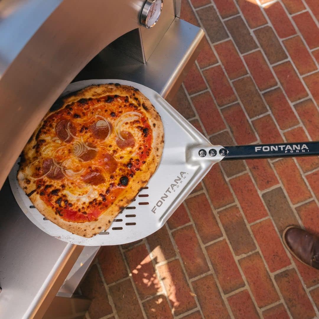 Fontana Forni Marinara Luxury Outdoor Pizza Oven – Wood-Fired, 100% Made in Italy – Reaches 900°F, Cooks 4 Pizzas at Once – Includes Cart & Cover