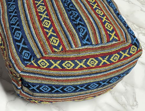 Image of Woven Hippie Crossbody - Hobo Sling Shoulder Bag - Thai Cotton Boho Messenger Purse - Medium
