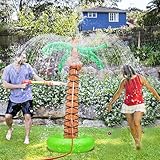 61' Inflatable Palm Tree Backyard Sprinkler for Kids, Spray Water Pool Toy Inflatable sprinkler for yard Outdoor Hawaiian Party Coconut Tree for Lawn Sprinkler for Boys Girls Backyard Beach Games Toys