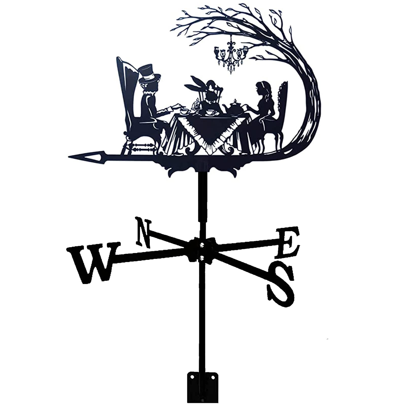 WIQUYBML Rooftop weathervane Metal Bracket wind vane Retro Weather Vane Stainless Steel Wind Direction Indicator for Garden And Yard Decoration(B)