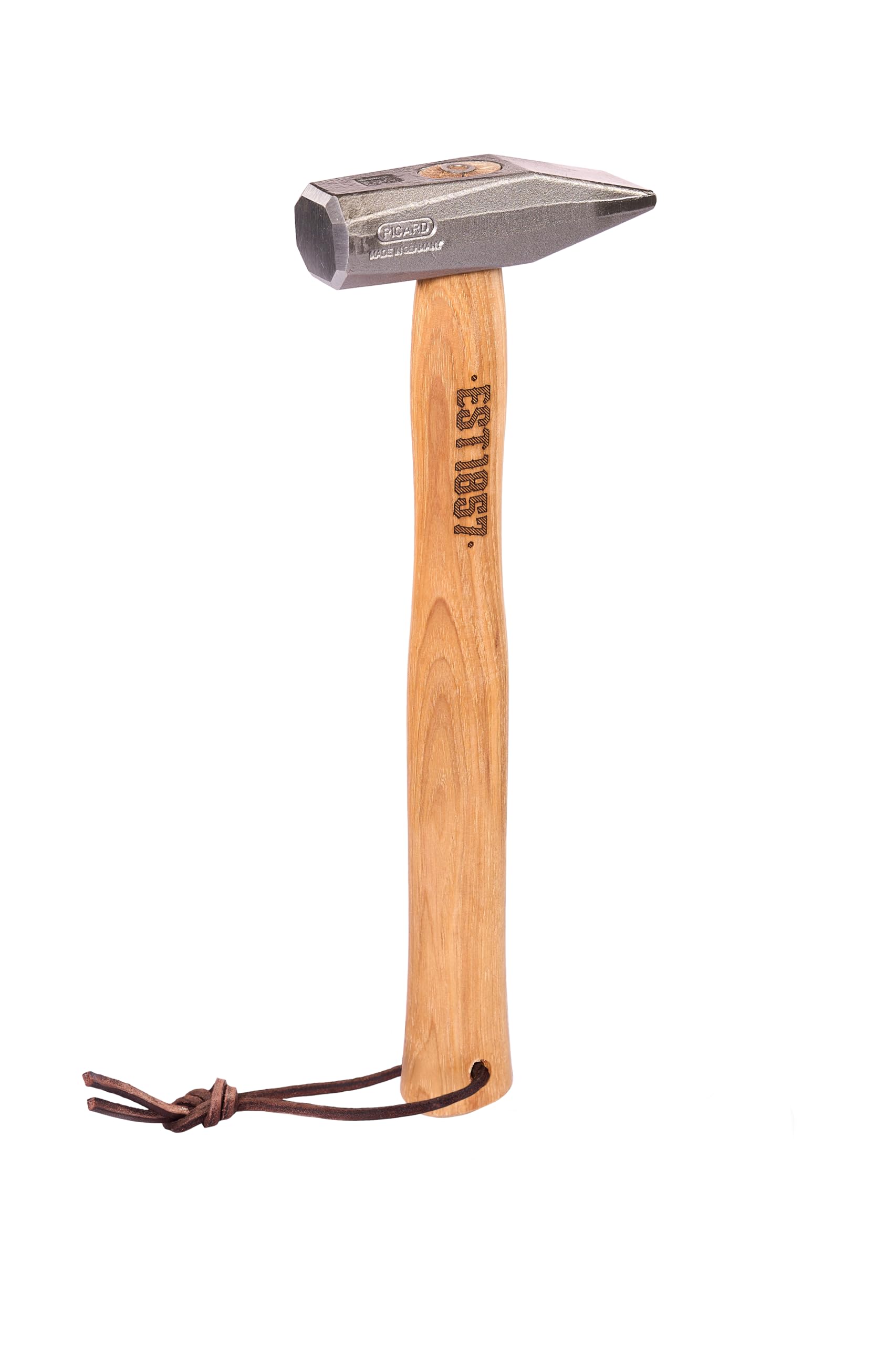 PICARD Martillo de cerrajero EST.1857, 800 g, el martillo para ti, martillo forjado con mango de nogal encerado, pista y aleta de precisión, martillo de cerrajero artesanal de 800 g