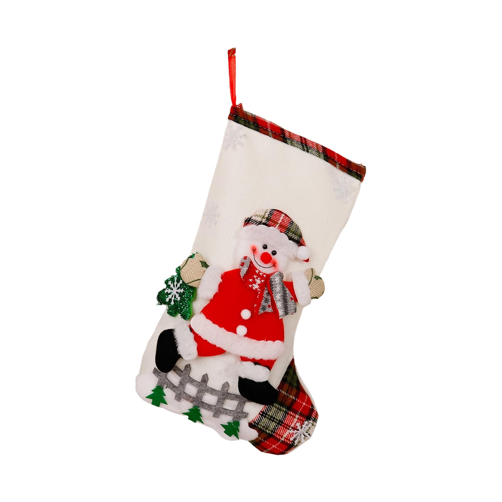 KAQNTUD Festival Christmas Stocking Gift Bag Large Capacity Durable Polyester Fabric Holiday Party Decoration for Children Family Party Colourful Santa Snowman Design