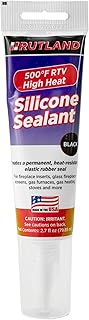 Rutland 500°F RTV High Heat Silicone Sealant Black, USA-Made High Temperature Gasket Maker Adhesive - UV Stable, Oil Resistant & Non-Corrosive