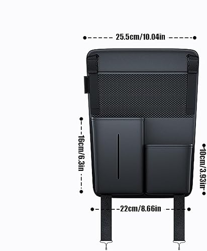 Miniatura 2 de Leather Console Organizer - Large Capacity Storage Bag, Car Seat Gap Filler with Multiple Pockets, Easy Access with Material, Vehicle Organizer,