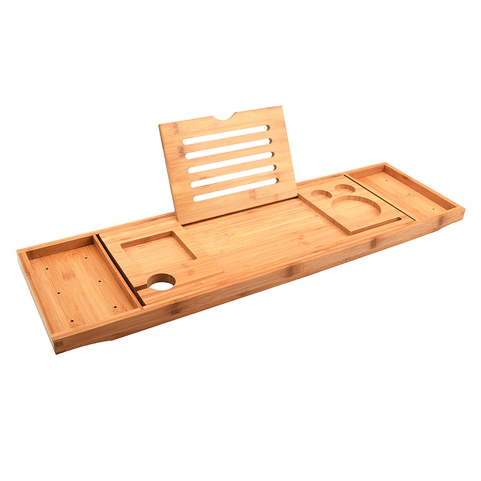 JKJZSALJ Bath Traywooden Bathtub Tray Expandable Bathtub Tray Bathroom Tray With Reading Shelf Or Tablet Bathtub Storage Rack 75 22 3Cm