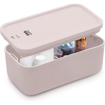 Sightday Abschlie bare Aufbewahrungsbox Medizin-Aufbewahrungsbox K hlschrankschloss Box f r K che/Zuhause/Schule/K hlschrank/pers nlich/Reisen/B ro/Handy Beige