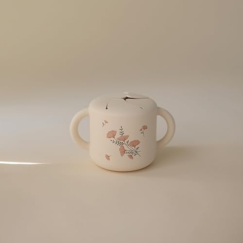 Miniatura 2 de mushie Silicone Snack Cup | Spill Proof Food Container for Toddler and Baby (Pink Flowers)