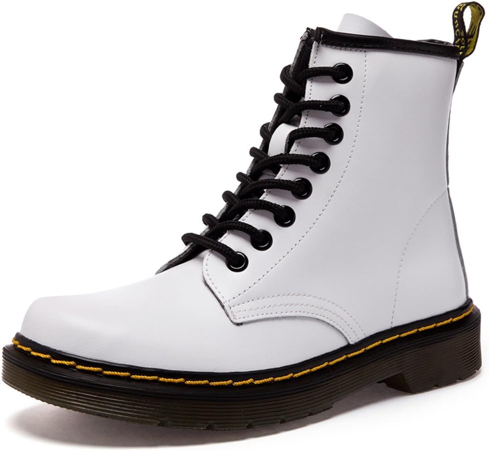 Women Fashion Leather Ankle Bootie Casual lace up Short Combat Boots for Girls