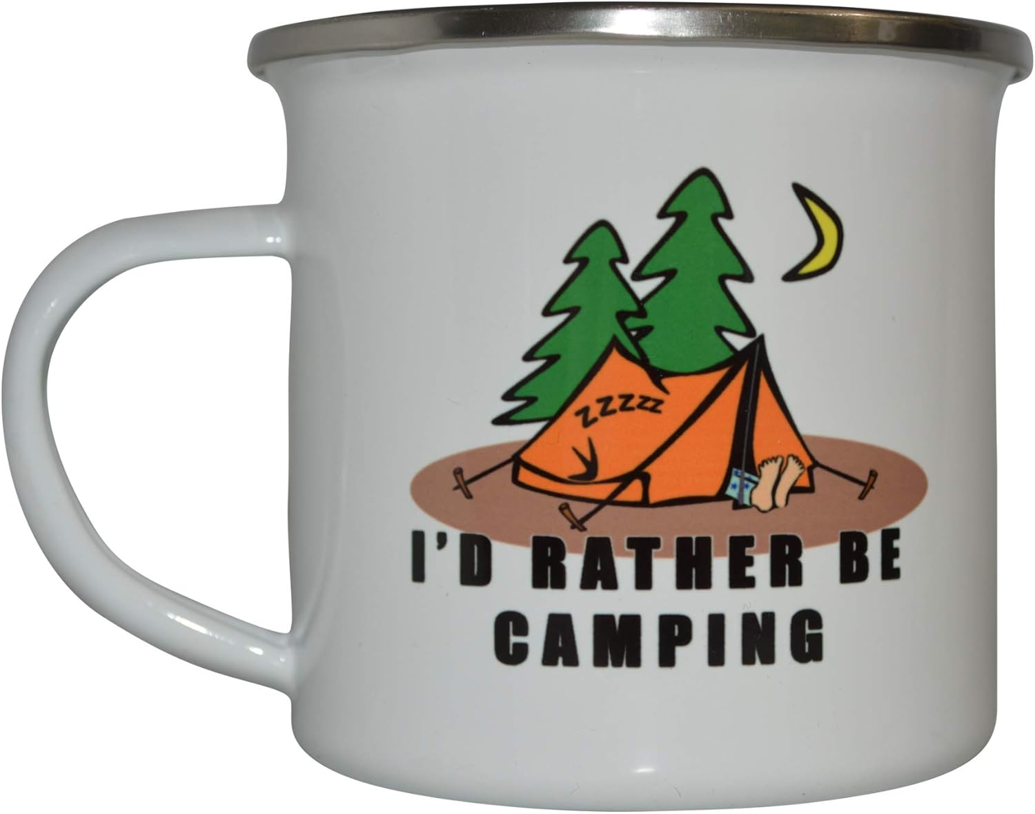 Rogue River Tactical Funny Camp Mug Enamel Camping Coffee Cup Gift I'd Rather Be