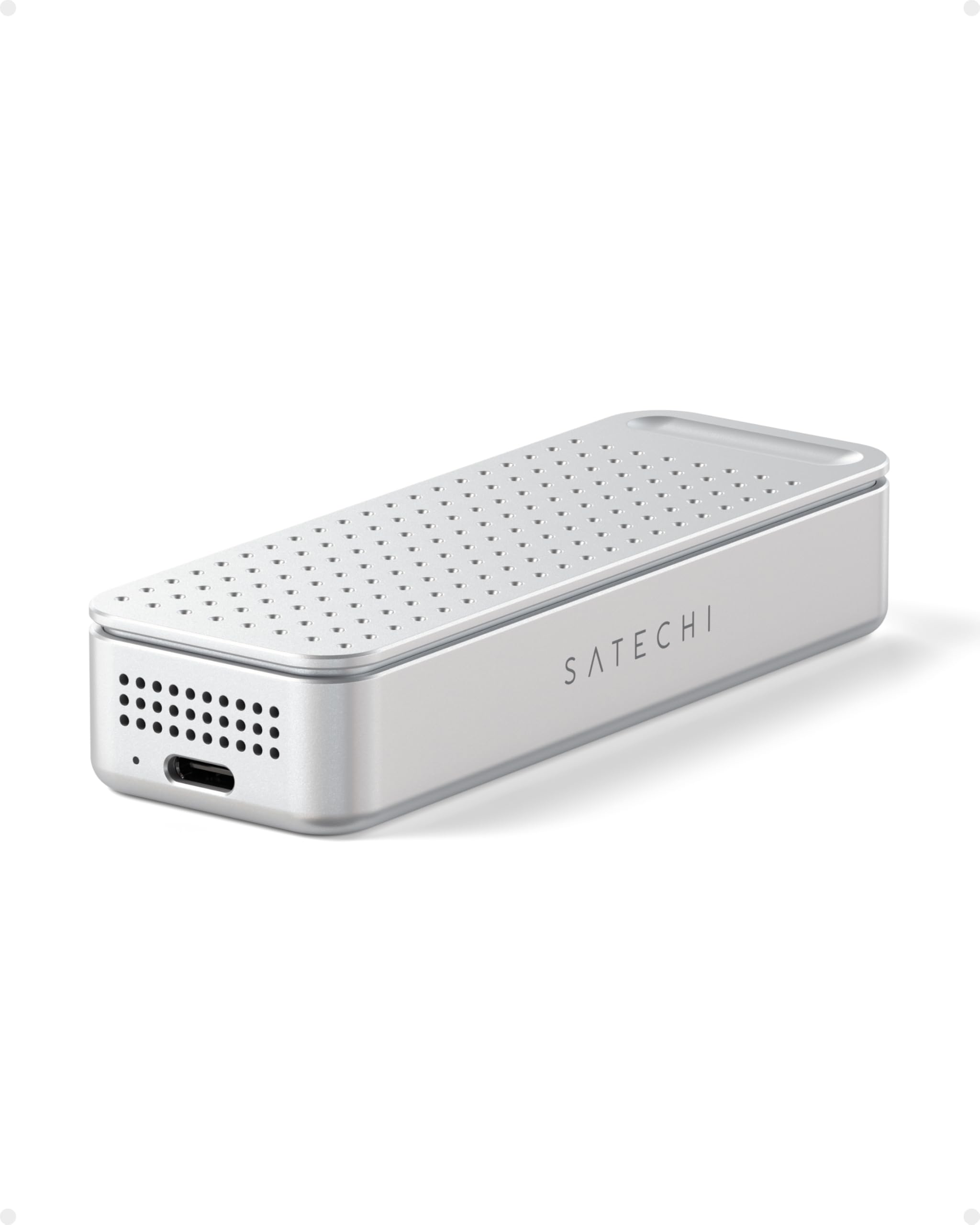 Satechi DotDisk Case SSD M.2 NVMe 80Gbps – USB4 V2 In Alluminio Con Raffreddamento Attivo, Per Thunderbolt 5 E USB4, Argento