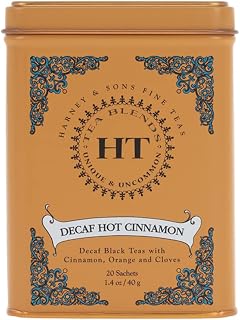 Harney & Sons HT Decaf Hot Cinnamon Tea, 20 Tea Sachets, 1.4 oz (40 g)