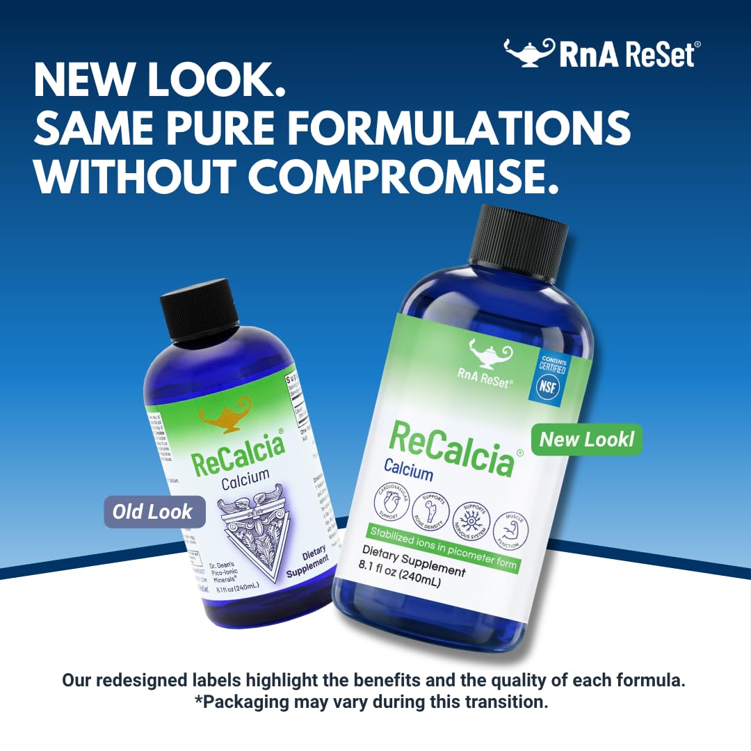 RnA Reset - ReCalcia flüssige Calciumlösung, Hohe Absorption, hohe Konzentration PicoMeter Calciumlösung, Von Dr. Carolyn Dean - 240ml