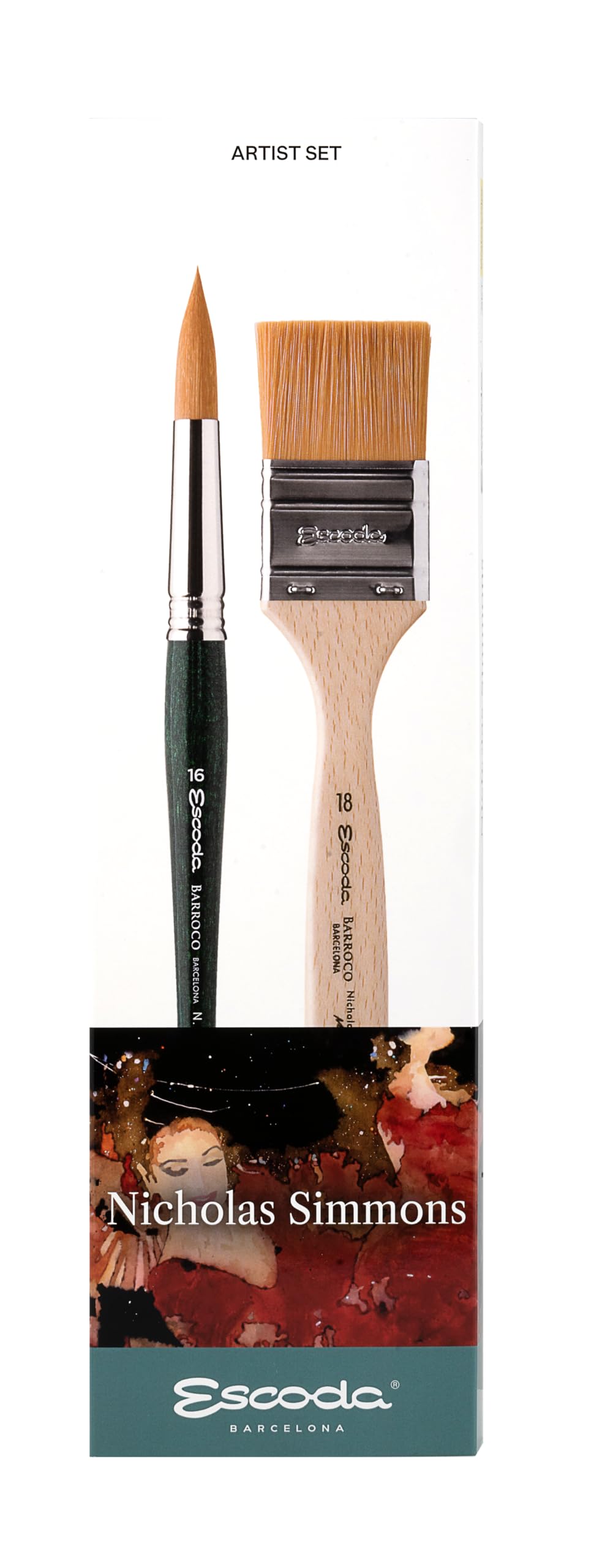 Pinceaux Escoda Nicholas Simmons pour peindre des aquarelles en atelier
