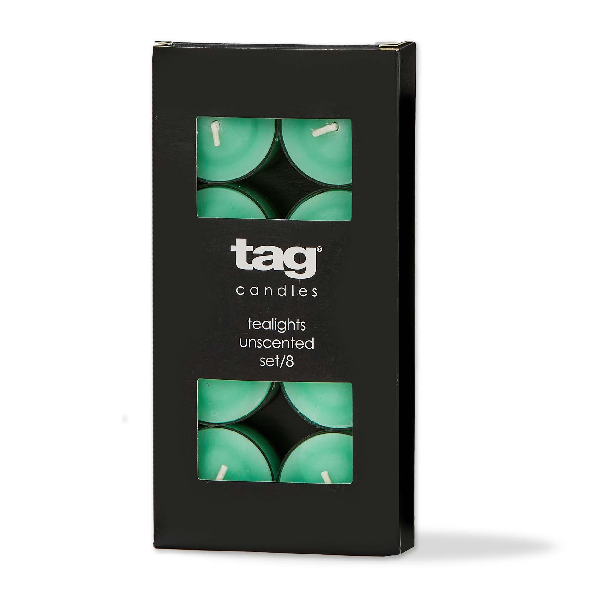tag Color Studio Tealight Candles Set of 8 Seafoam Smokeless Paraffin Wax Burn Time 3 Hrs Seafoam Green