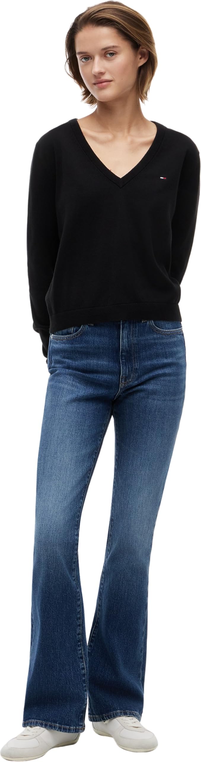 Tommy Jeans Damen Pullover Essential mit V-Ausschnitt