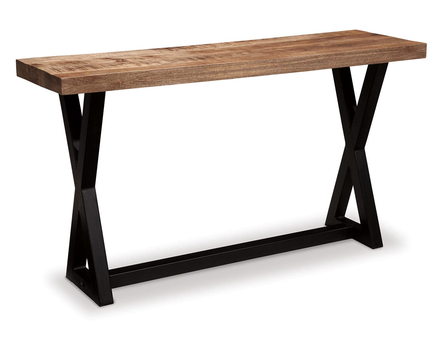 Signature Design by Ashley - Wesling Sofa Table, Brown Top w/ Black Base