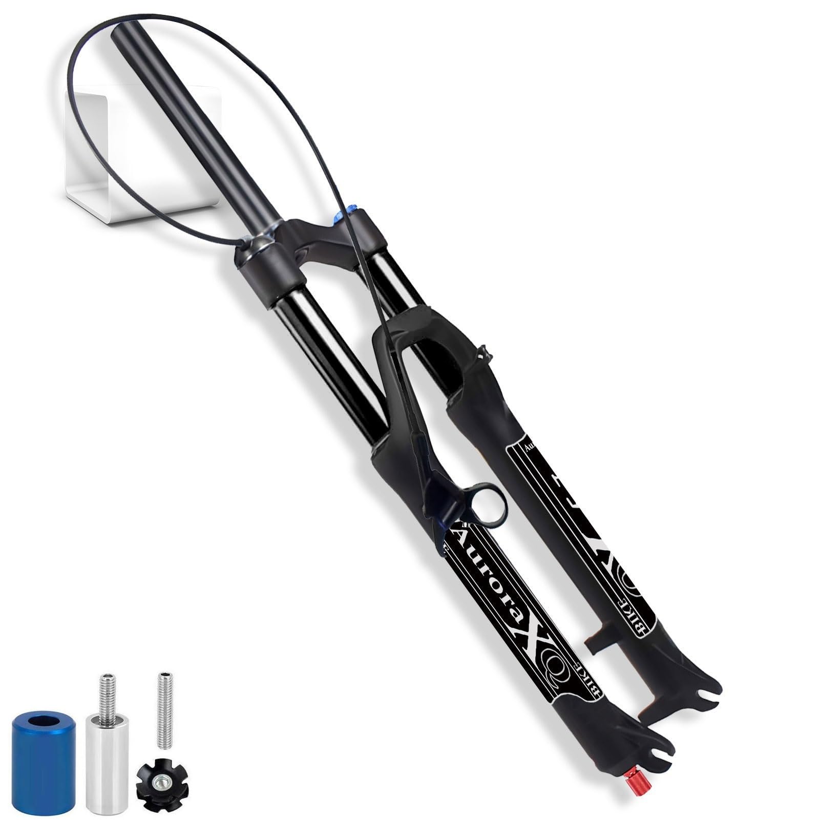 WIQUYBML MTB Suspension Fork 26" 27.5" 29", 140mm Travel, 9 x 100mm QR, 1-1/8", Bicycle Air Fork, Inner Tubo 34mm, Black, Mountain Bike Front Forks