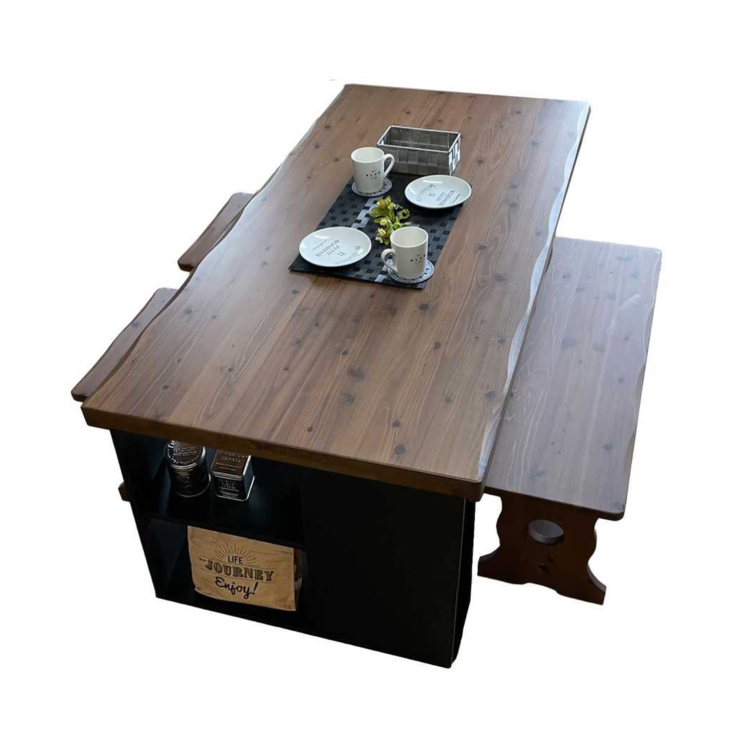 Amazon｜アルファタカバ ダイニングテーブルセット 4人用 150cm 杉材 