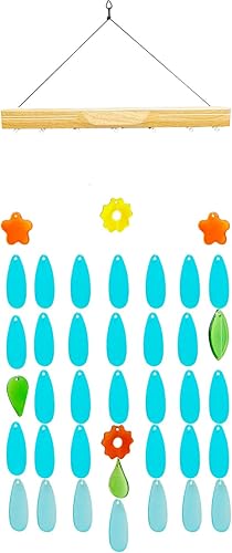 Topadorn Campanillas de viento decorativas de vidrio con luz solar para el hogar, jardín y patio, decoración de campanillas de viento móviles de